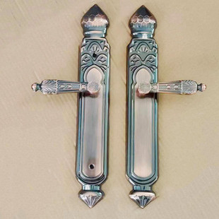 大门把手双开门假拉手门锁手把通用桃型铝合金执手家用室外大门