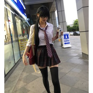 东京岁时记JK制服套装弹力收腰显瘦衬衫长袖百褶裙学院风两件套女