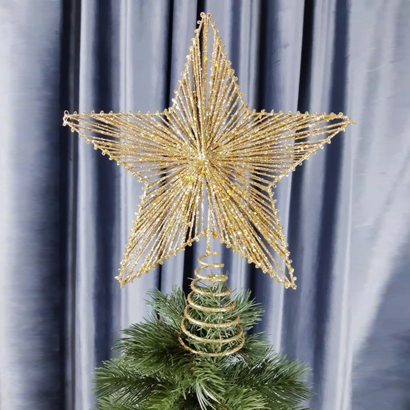 圣诞节装饰品圣诞树顶星星灯氛围装扮挂饰店铺小配饰场景布置道具