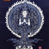 贵州苗族手工蜡染 千手观音116 民族特色蜡染 饰壁挂 装 蜡染画