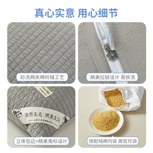 艾洛琳荞麦枕头全荞麦皮填充枕芯助睡眠护颈椎家用宿舍单人男硬枕