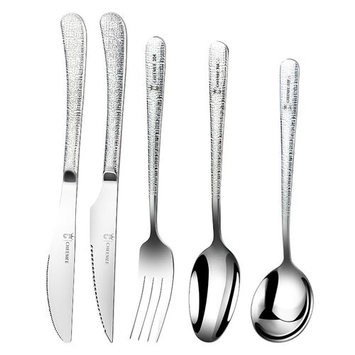 欧式加厚304不锈钢刀叉套装吃牛排刀叉勺餐刀家用西餐餐具三件套