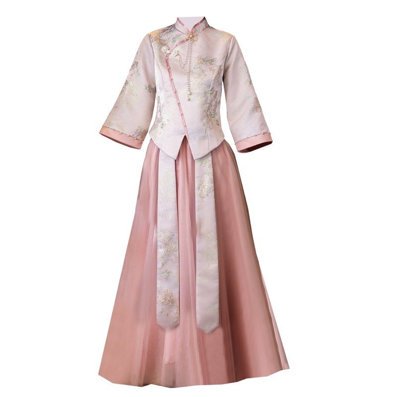 新中式伴娘服2024秋冬新款小个子高级感姐妹团伴娘礼服女平时可穿