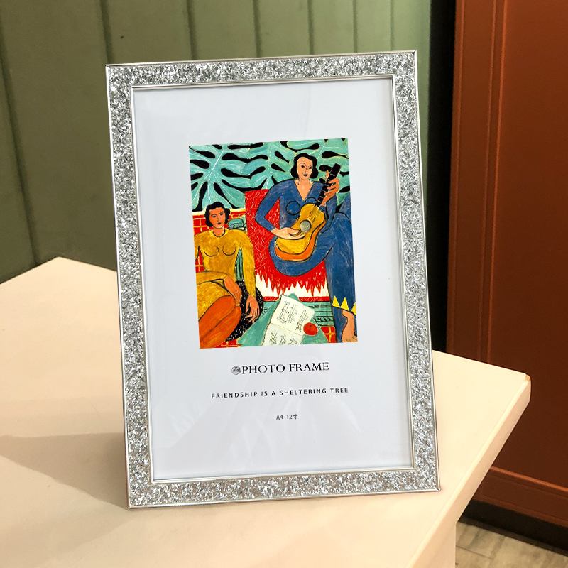 北欧相框12寸A4全家福画框外y框装裱摆台金属画框高级感洗照片装