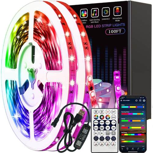 led灯带rgb低压灯带ws2812b跑马呼吸流水桌面氛围5V幻彩USB 灯条