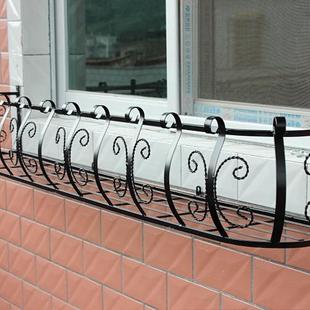 新品铁艺窗台花架阳台栏杆护栏悬挂室外户外窗户壁挂花盆架花篮置