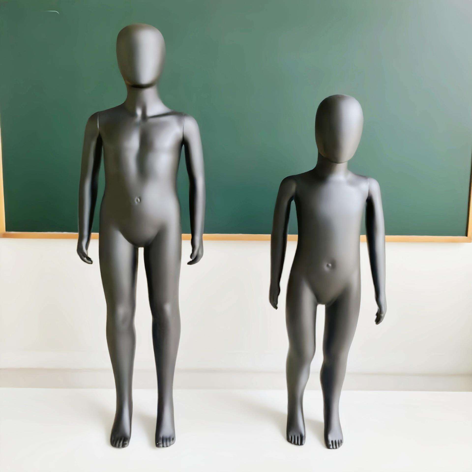 喷漆哑黑儿童全身人体小孩模特道具服装店假人陈列橱窗人台展示架