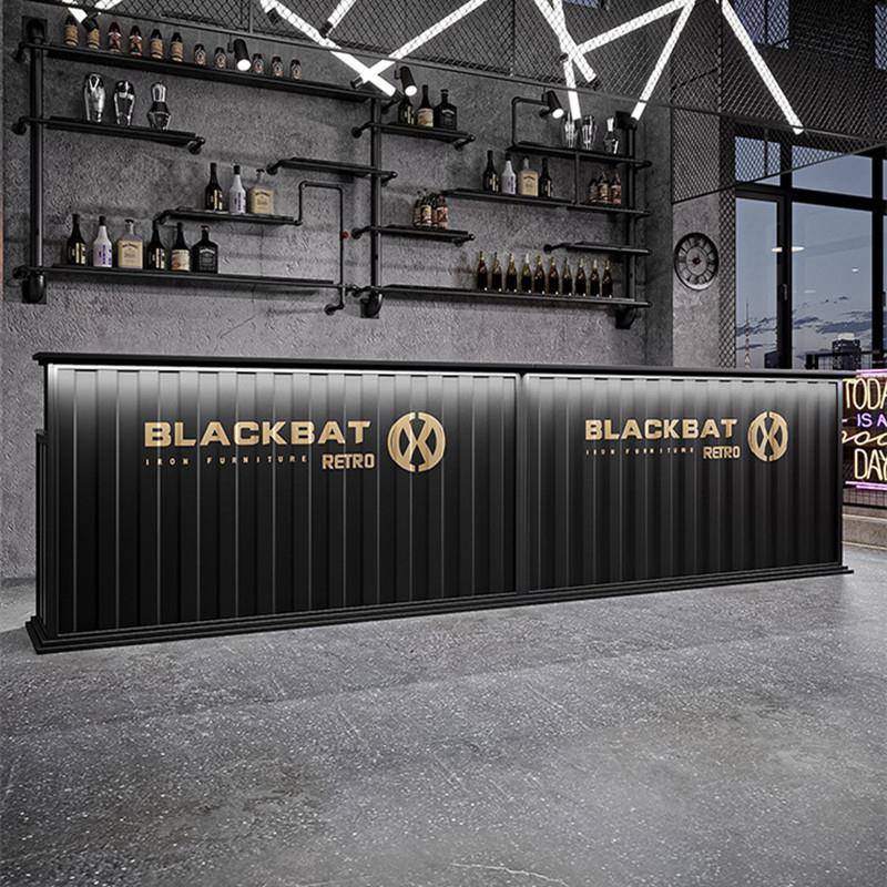 铁艺工业风酒吧台收银台复古餐厅简约创意店铺商用前台接待台