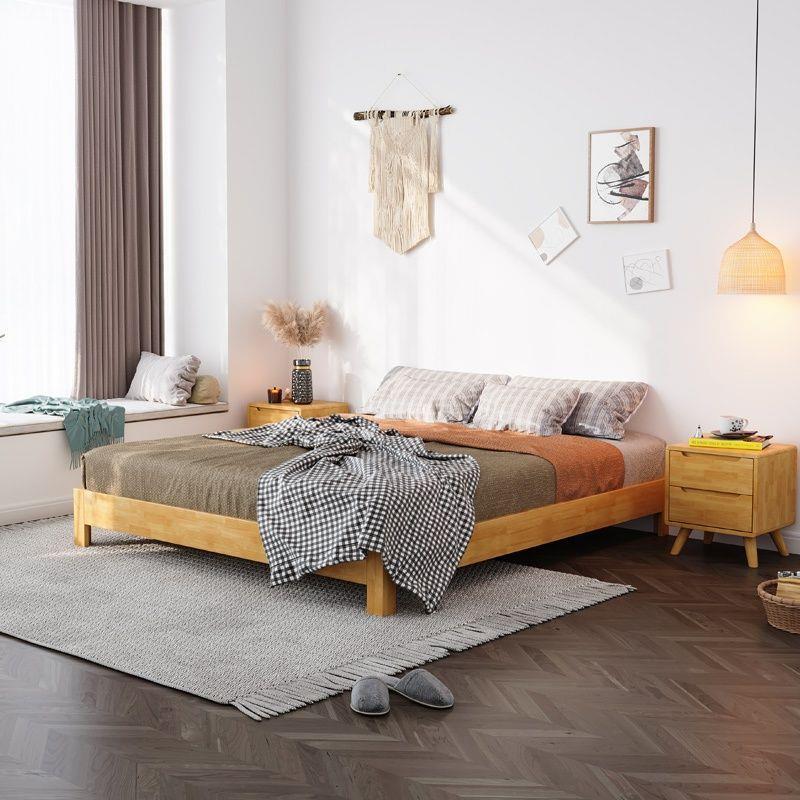 实木无床头床架双人床1米8无靠背床架子地台床矮床榻榻米单人姗婷