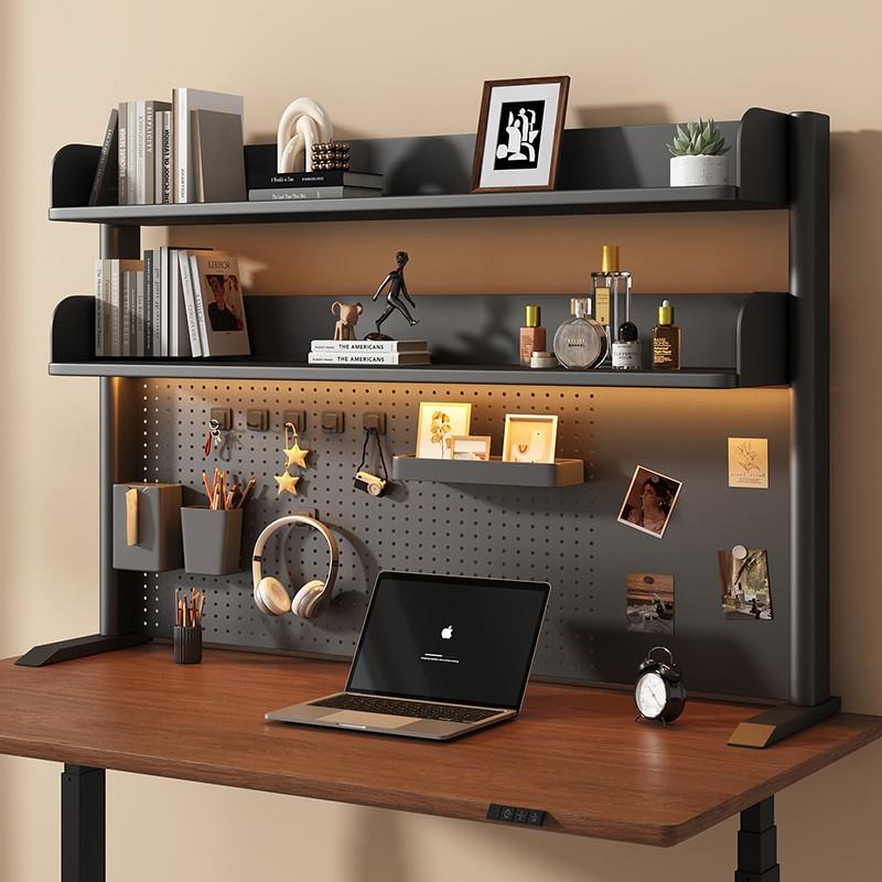 立式洞洞板桌面书架儿童学生书桌电脑办公桌上铁艺多层收纳置物架