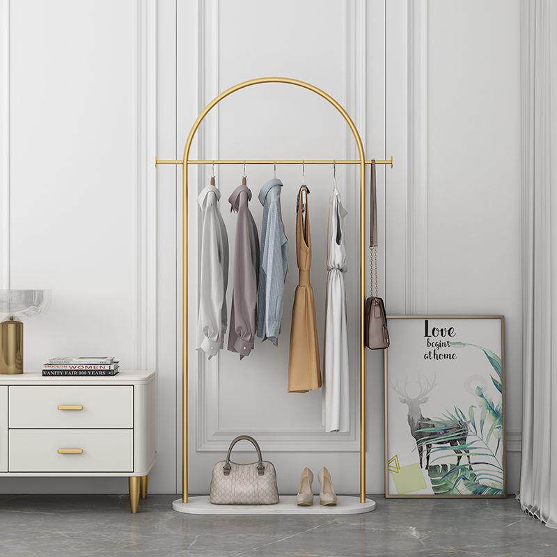 卧室落地挂衣架家用客厅轻奢晾衣架简易衣帽架隔夜衣服架收纳神器