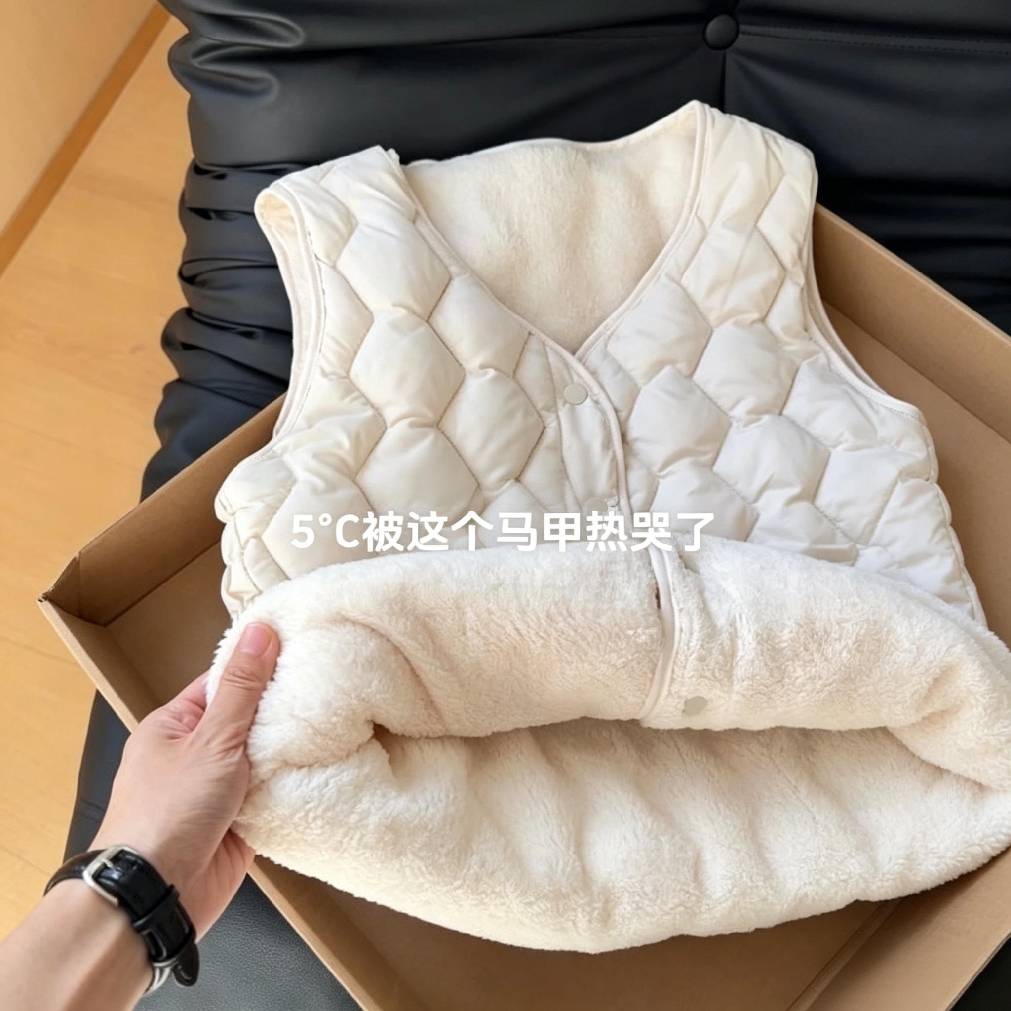 年少不知内搭好!无袖马甲背心秋冬女加绒加厚保暖修身羽绒棉马夹