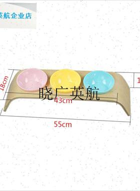 vivipet防滑实木宠物猫餐桌 碗架 猫碗陶瓷碗狗食盆.饭碗猫盆双l