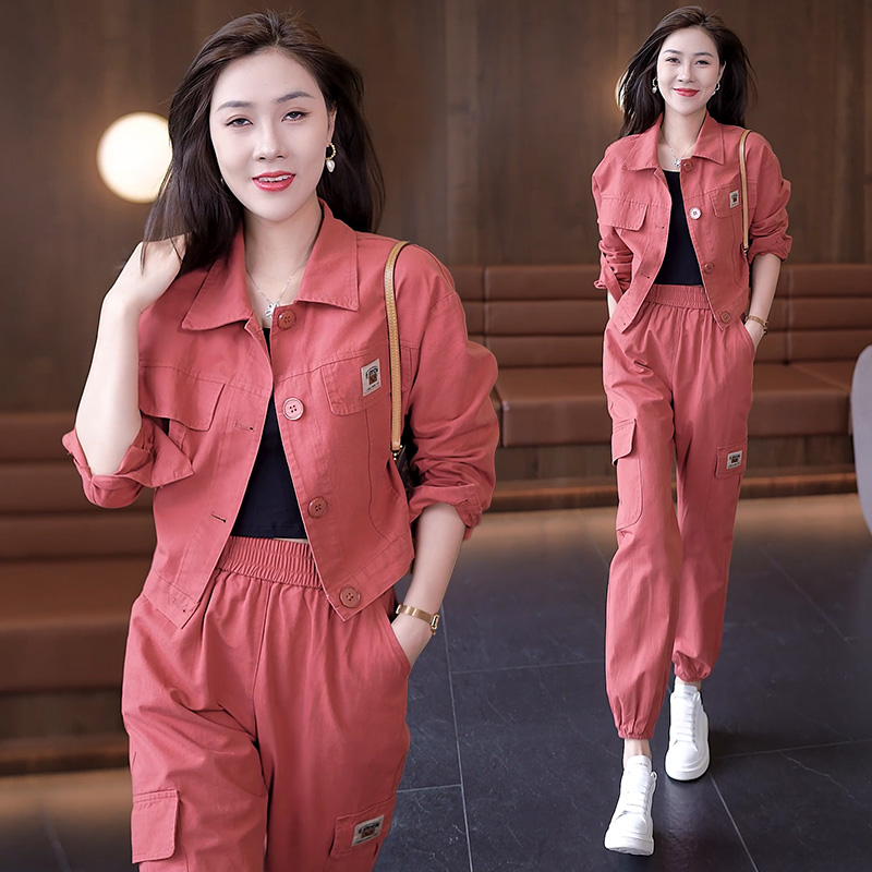 休闲套装女洋气外套气质工装裤