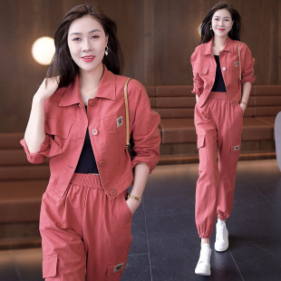 裤 休闲套装 洋气外套运动服显瘦气质工装 时尚 两件套 女2025春秋新款
