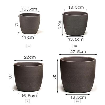 欧式紫砂兰花盆多肉盆盆景盆希腊风粗陶素陶个性大中小紫砂花盆