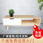 简约新款 卧室客厅实木茶几一米八长清漆电视柜高边柜矮柜组合收纳