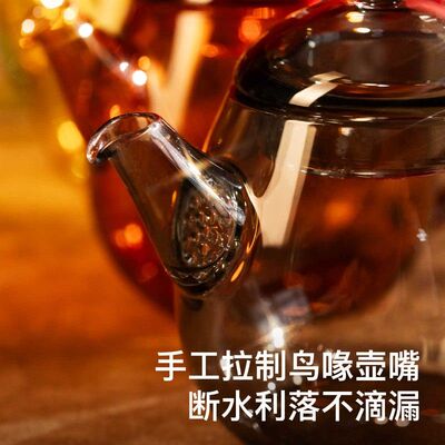 teastone龙蛋壶玻璃茶壶茶具泡茶壶泡茶家用煮茶玻璃壶茶水壶一壶