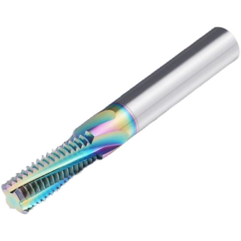 七彩铝用螺纹铣刀涂层钨钢铣牙刀英制G1/8-28 NPT1/4 RC3/8美制