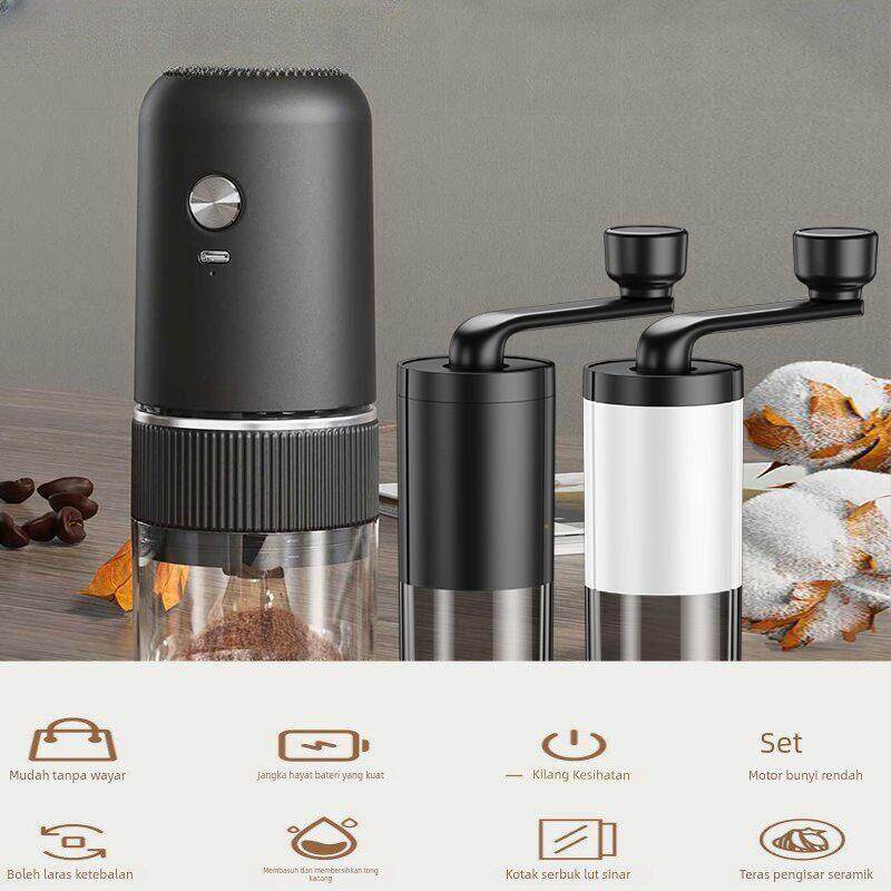 电动咖啡机小型家用全自动陶瓷磨芯研磨器手摇便携式多功能磨豆机