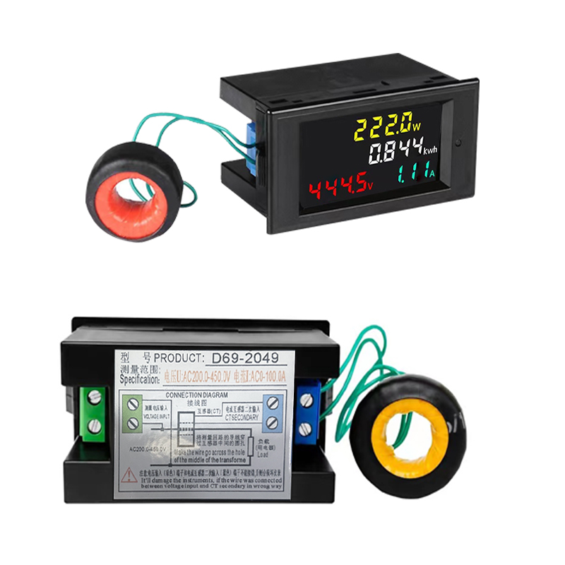 高精度交流电压电流功率表电量显示器智能数显电力监测仪D69-2049
