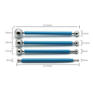 软陶粘土球头工具丸棒圆头刀压痕笔4支8头模型手办娃娃人偶制作