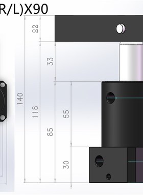 液压转角油缸旋转90度HSCL25/32/40/50SLX90工装夹具夹紧机械配件