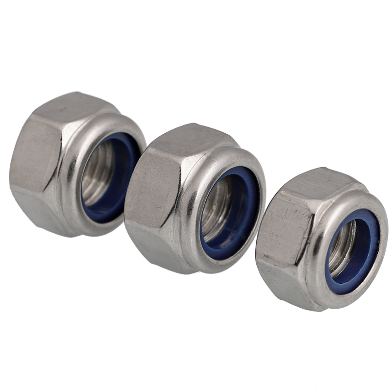 304/316不锈钢锁紧螺母 防滑螺帽 尼龙 防松螺母M3M4M5M6M8M.10M2