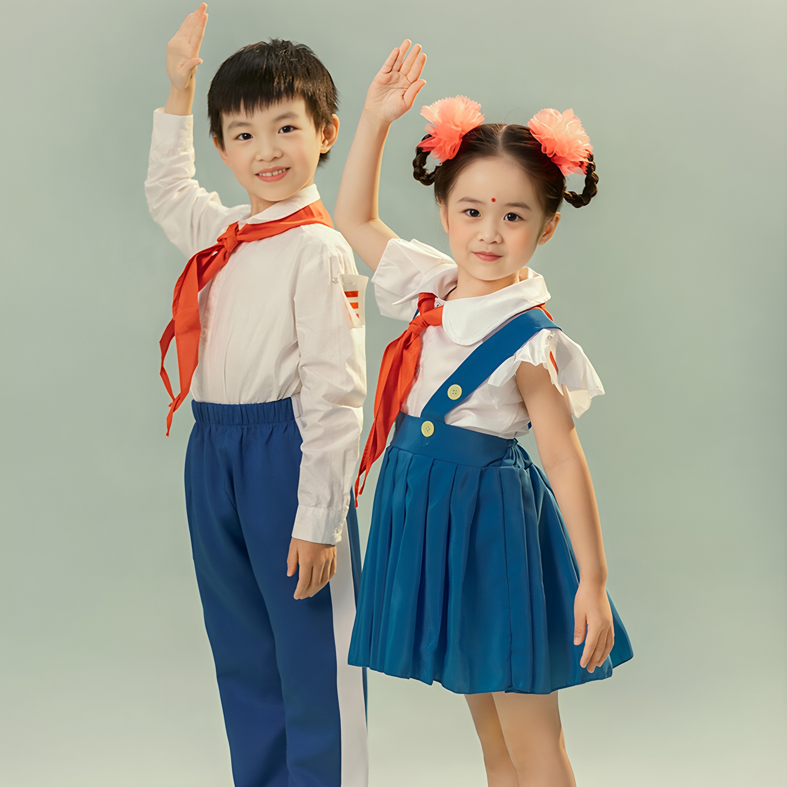 儿童啦啦队朗诵合唱演出服小学生运动会班服开幕式80年代怀旧服装