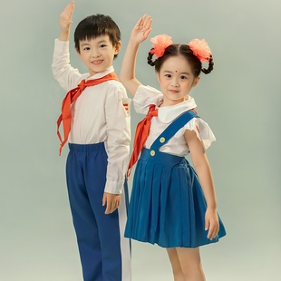 儿童啦啦队朗诵合唱演出服小学生运动会班服开幕式 80年代怀旧服装