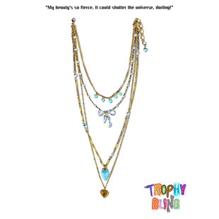 TROPHYBLING 粉蓝色多层叠链 薄荷美式