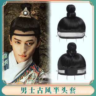 古装汉服一体网纱束发假发明制网巾抹额懒人女假发套cos全头套