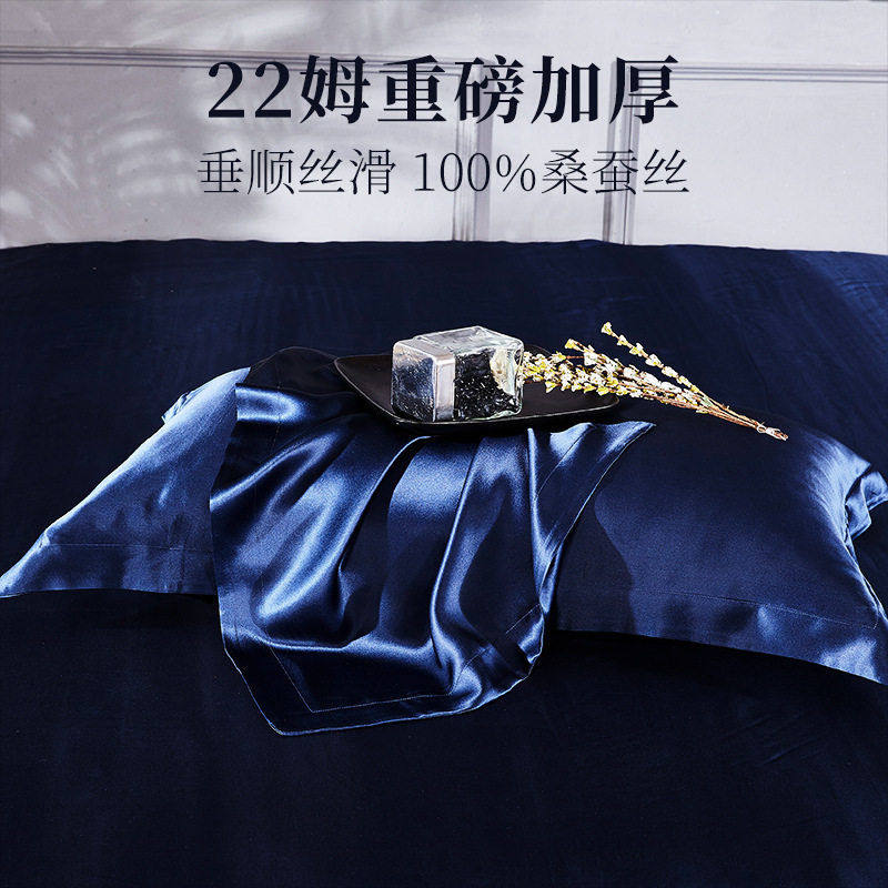 【出口品质】22姆重磅加厚真丝枕套桑蚕丝枕头套加飞边宽边