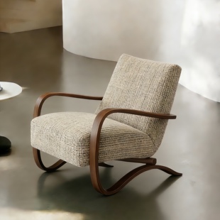 中古风伯克沙发椅家用客厅布艺休闲椅中古设计师卧室单人椅子