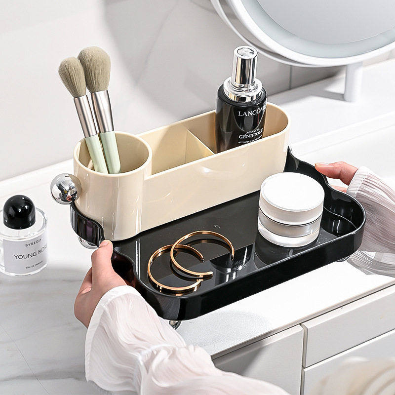 严选电镀拼色化妆盒双层分格口红首饰盒整理盒桌面化妆品收纳盒,收纳整理,化妆箱/盒,淘宝优惠券,粉丝福利购,淘宝优惠卷