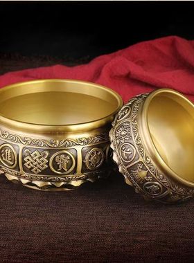 室内聚宝盆摆件纯铜家用客厅装饰招铜制品工艺品财存钱罐