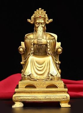 室内铜龙五爷摆件铜财神摆件家居人像铜雕像铜像家居办公室