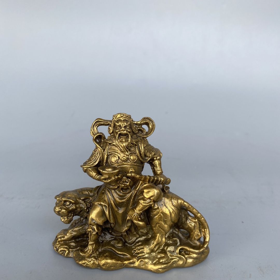 室内铜赵公明摆件骑虎财神爷佛像神像家居客厅乔迁开业礼品
