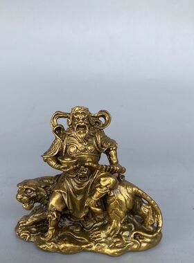 室内铜赵公明摆件骑虎财神爷佛像神像家居客厅乔迁开业礼品