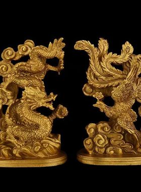 龙凤摆件龙凤呈祥摆件家居客厅书房办公桌装饰品工艺品