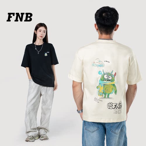 FNB2026美式新款涂鸦风宽松T恤