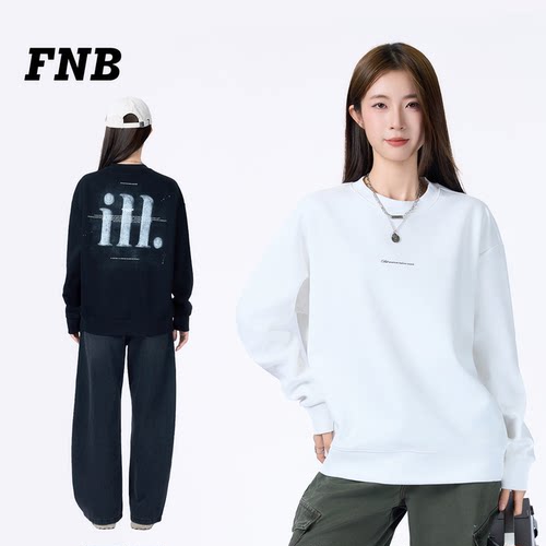 美国FNB慵懒风宽松字母印花卫衣