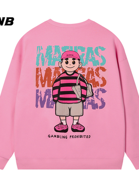FNB潮牌秋冬男女无帽高街宽松运动卫衣长袖刺绣卫衣重磅卡通印花