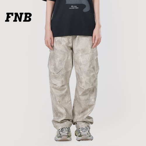 FNB2026新款扎染阔腿工装裤