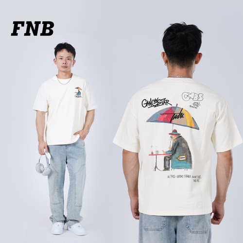 FNB美式复古卡通印花短袖T恤男女