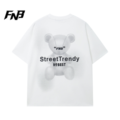 FNB新款小熊字母宽松短袖T恤