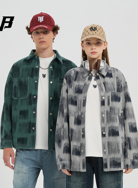 FNB旗舰店25秋季新款牛仔夹克外套百搭潮流帅气喷染衬衫男女同款