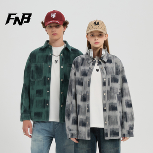 FNB旗舰店25秋季新款牛仔夹克外套百搭潮流帅气喷染衬衫男女同款