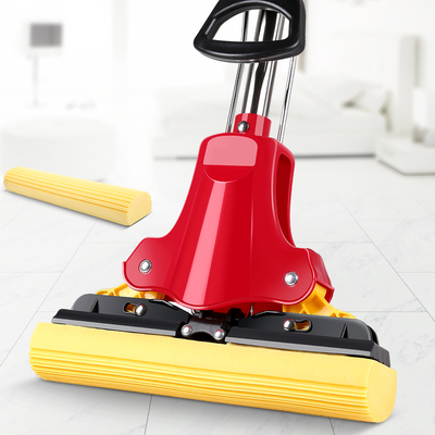 美丽雅合家欢四面挤水胶棉拖把 对折挤水胶棉拖把  吸水海绵拖把