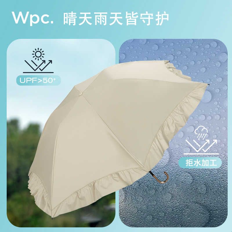wpc太阳伞小巧便携伞三折防紫外线黑胶防晒伞遮阳伞晴雨两用伞女图片
